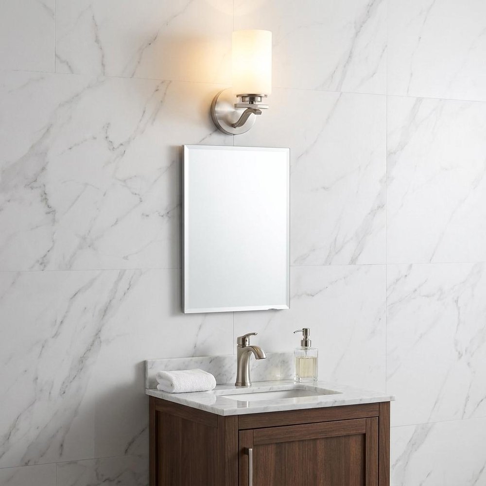 One Light Silver and Glass Wall Sconce HomeRoots