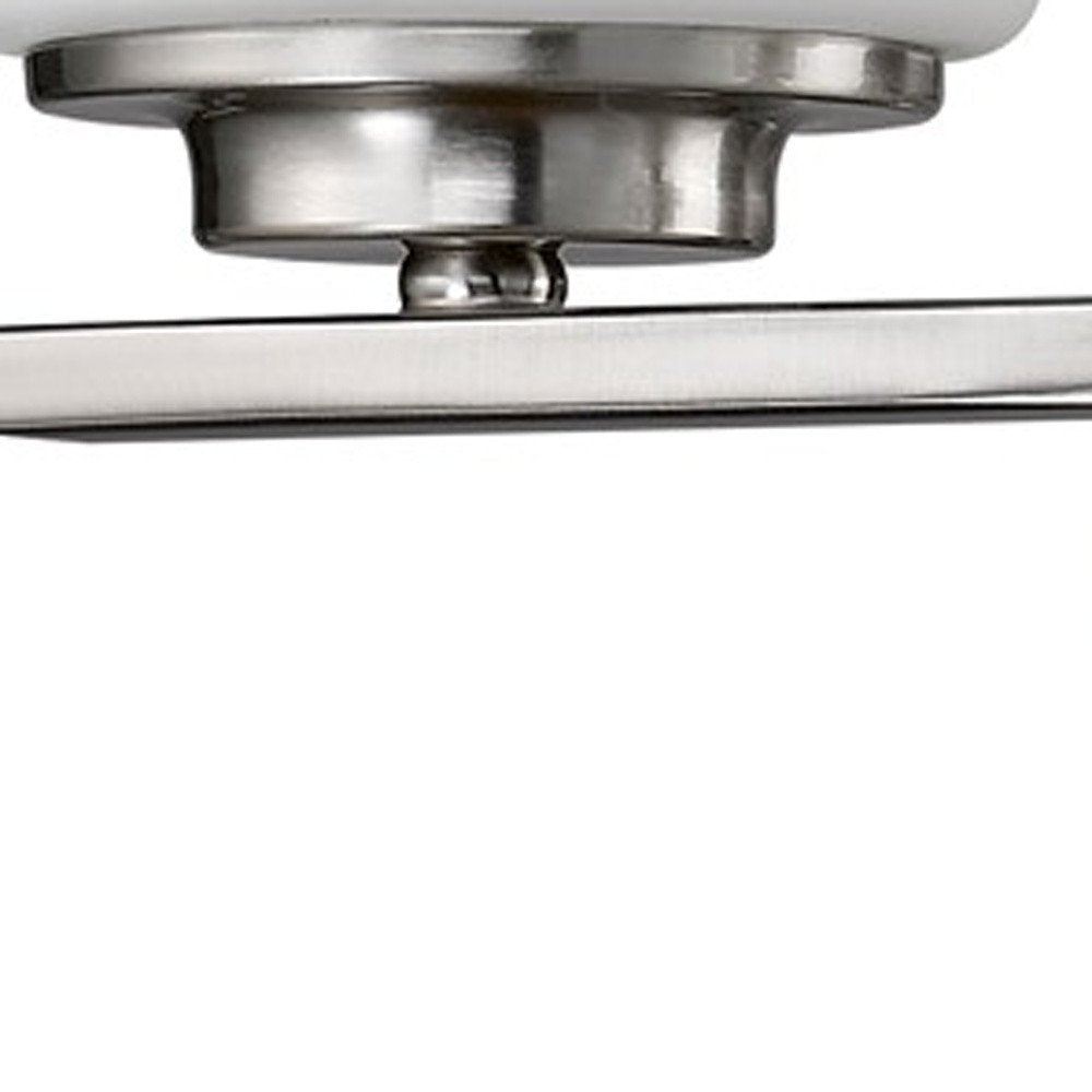 11" Silver And White Metal Flush Mounted Sconce HomeRoots