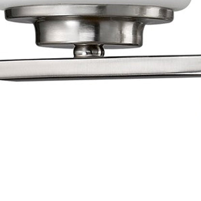 11" Silver And White Metal Flush Mounted Sconce HomeRoots