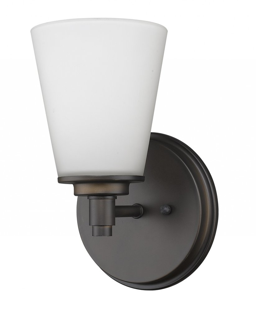 Bronze Wall Light with Frosted Glass Shade — view 1