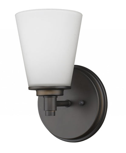 Bronze Wall Light with Frosted Glass Shade HomeRoots