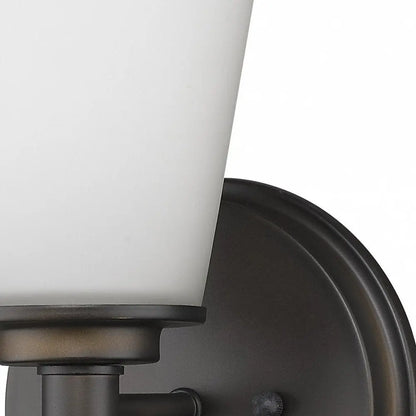 Bronze Wall Light with Frosted Glass Shade HomeRoots