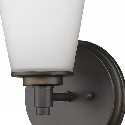 Bronze Wall Light with Frosted Glass Shade HomeRoots
