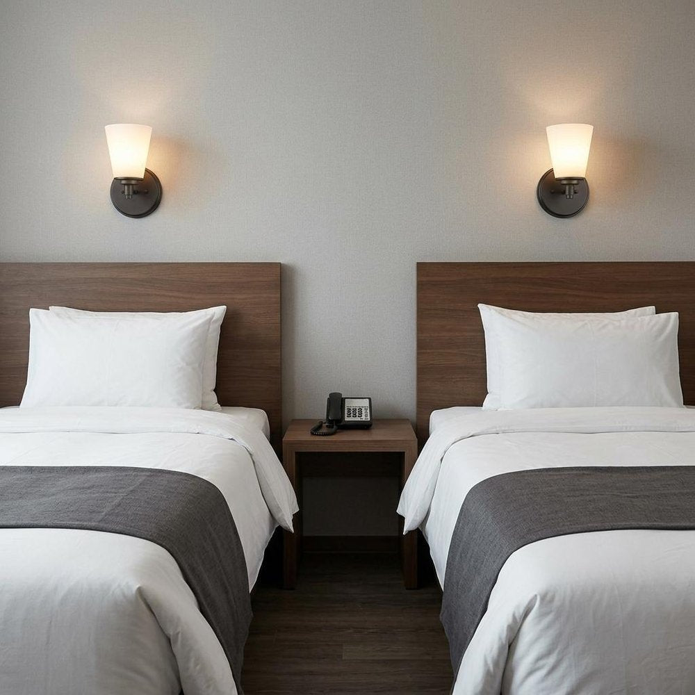 Bronze Wall Light with Frosted Glass Shade HomeRoots