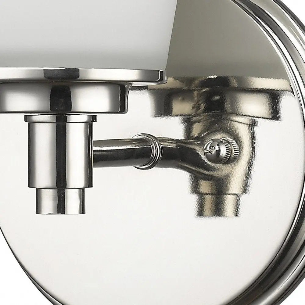 Silver Wall Light with Frosted Glass Shade HomeRoots