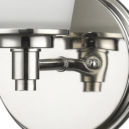 Silver Wall Light with Frosted Glass Shade HomeRoots