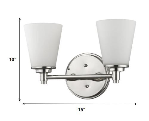 10" Silver And White Metal and Glass Vanity Flush Mounted Sconce HomeRoots