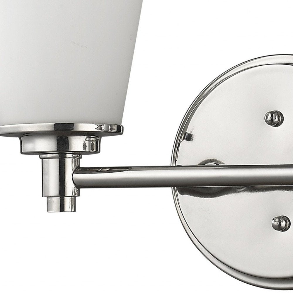 10" Silver And White Metal and Glass Vanity Flush Mounted Sconce HomeRoots