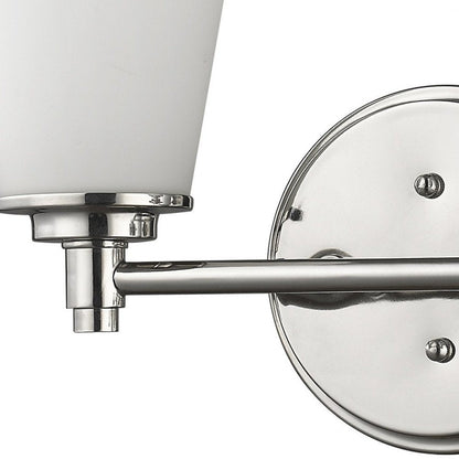 10" Silver And White Metal and Glass Vanity Flush Mounted Sconce HomeRoots