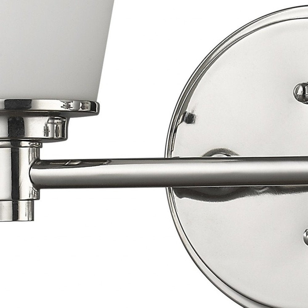 10" Silver And White Metal and Glass Vanity Flush Mounted Sconce HomeRoots