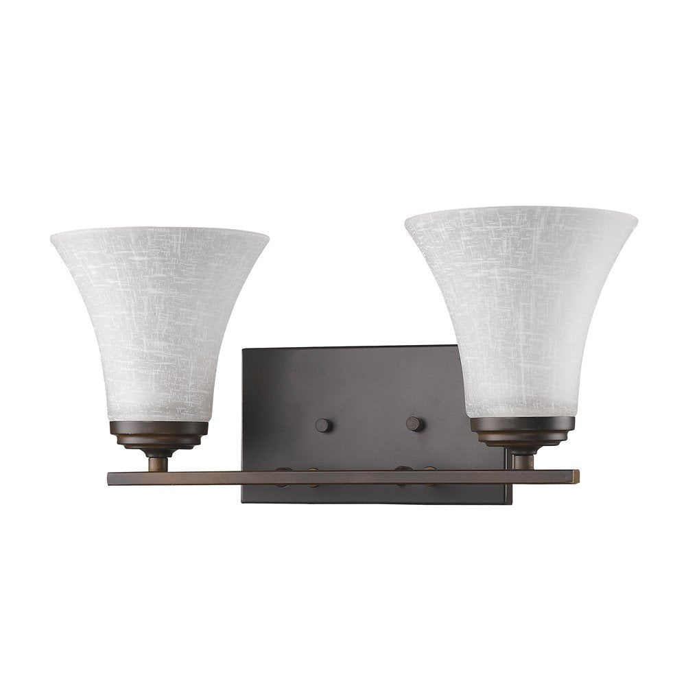 8" Antiqued Bronze Metal and Glass Vanity Flush Mounted Sconce HomeRoots