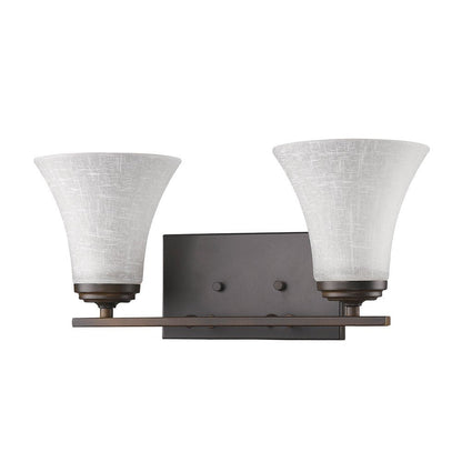 8" Antiqued Bronze Metal and Glass Vanity Flush Mounted Sconce HomeRoots