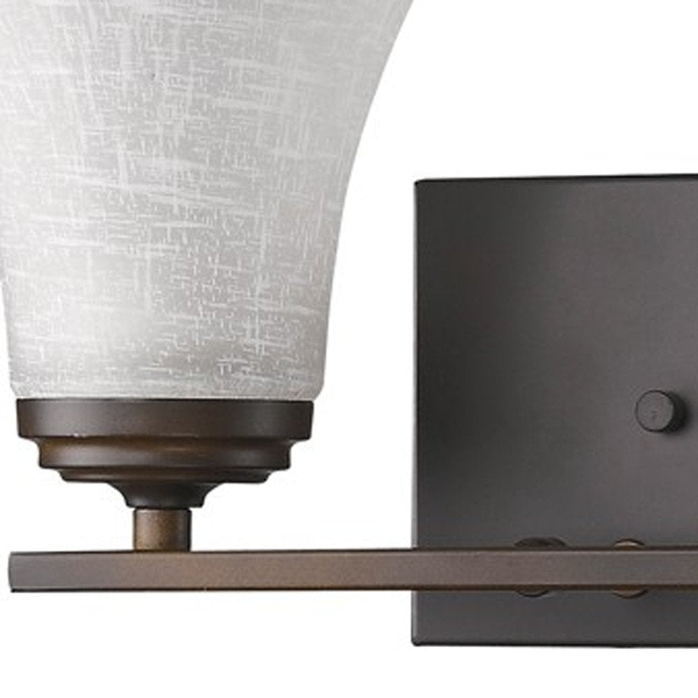 8" Antiqued Bronze Metal and Glass Vanity Flush Mounted Sconce HomeRoots