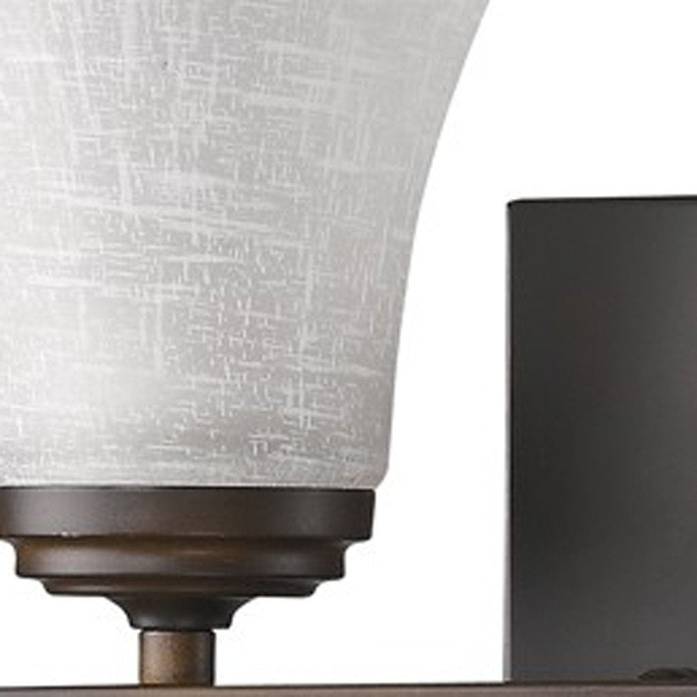 8" Antiqued Bronze Metal and Glass Vanity Flush Mounted Sconce HomeRoots