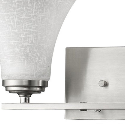8" Silver And White Metal and Glass Vanity Flush Mounted Sconce HomeRoots