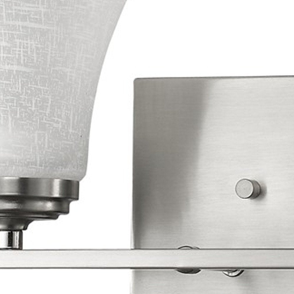 8" Silver And White Metal and Glass Vanity Flush Mounted Sconce HomeRoots