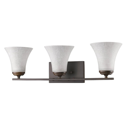 8" Bronze And White Metal and Glass Vanity Flush Mounted Sconce HomeRoots