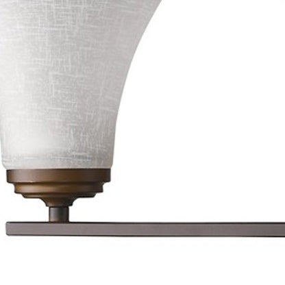 8" Bronze And White Metal and Glass Vanity Flush Mounted Sconce HomeRoots