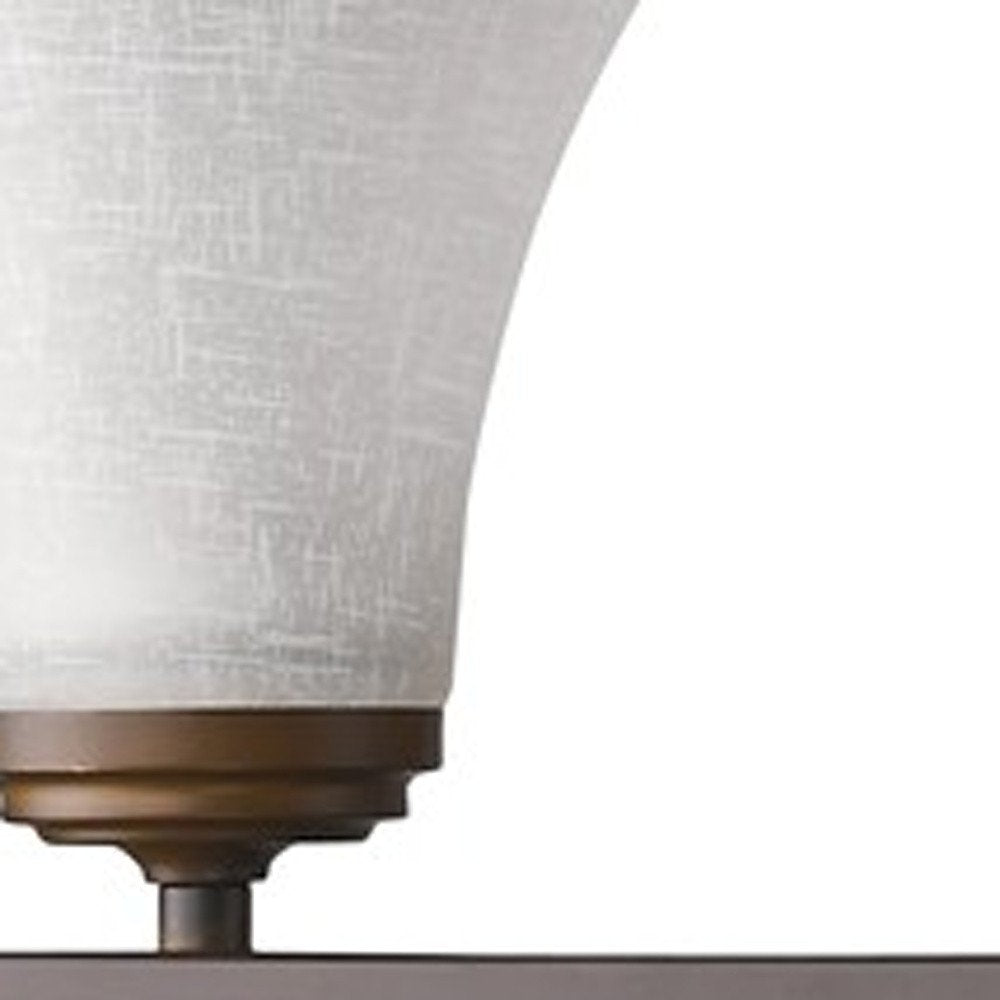 8" Bronze And White Metal and Glass Vanity Flush Mounted Sconce HomeRoots