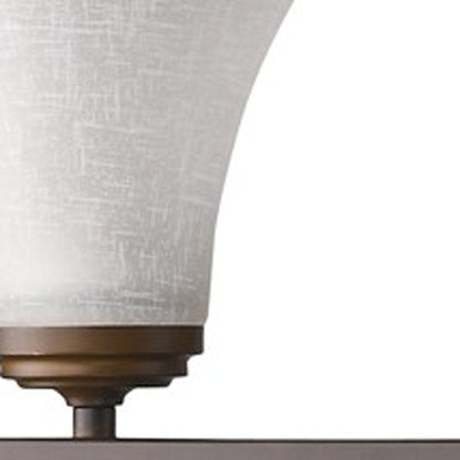 8" Bronze And White Metal and Glass Vanity Flush Mounted Sconce HomeRoots