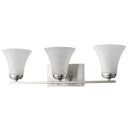 26" Silver And White Metal and Glass Three Lights Flush Mounted Sconce HomeRoots