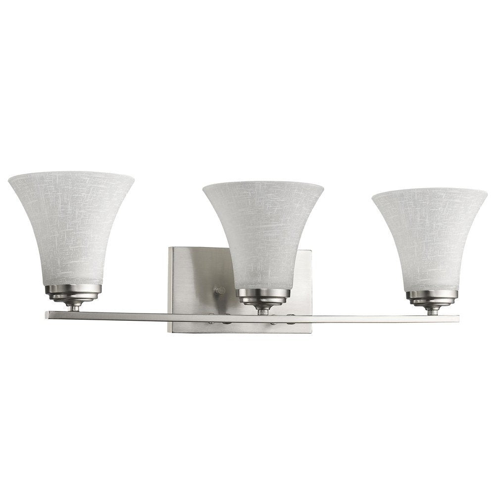 26" Silver And White Metal and Glass Three Lights Flush Mounted Sconce HomeRoots