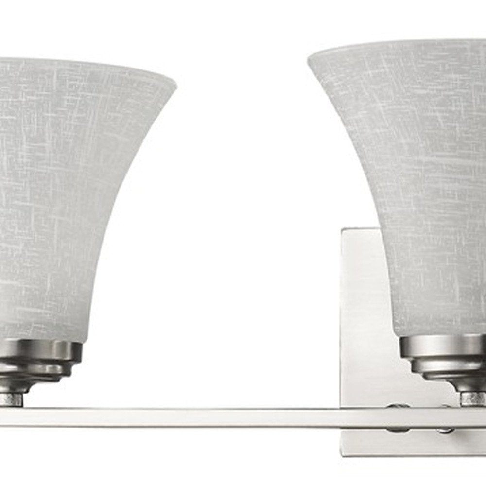 26" Silver And White Metal and Glass Three Lights Flush Mounted Sconce HomeRoots