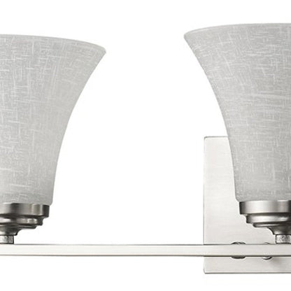 26" Silver And White Metal and Glass Three Lights Flush Mounted Sconce HomeRoots