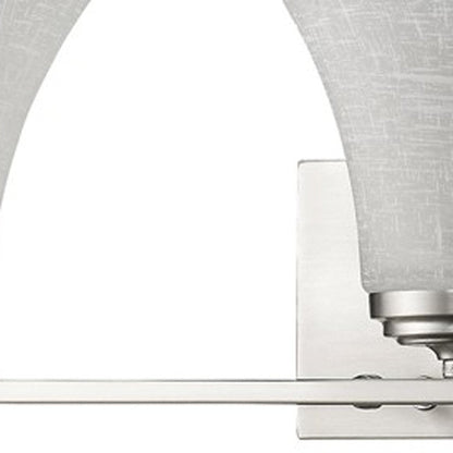 26" Silver And White Metal and Glass Three Lights Flush Mounted Sconce HomeRoots