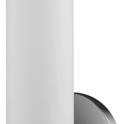 Silver Wall Light with Narrow Frosted Glass Shade HomeRoots