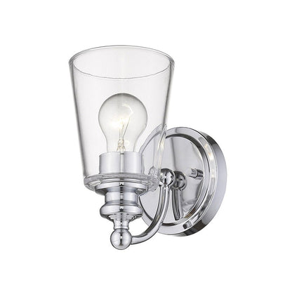 One Light Silver Glass Shade Wall Sconce HomeRoots