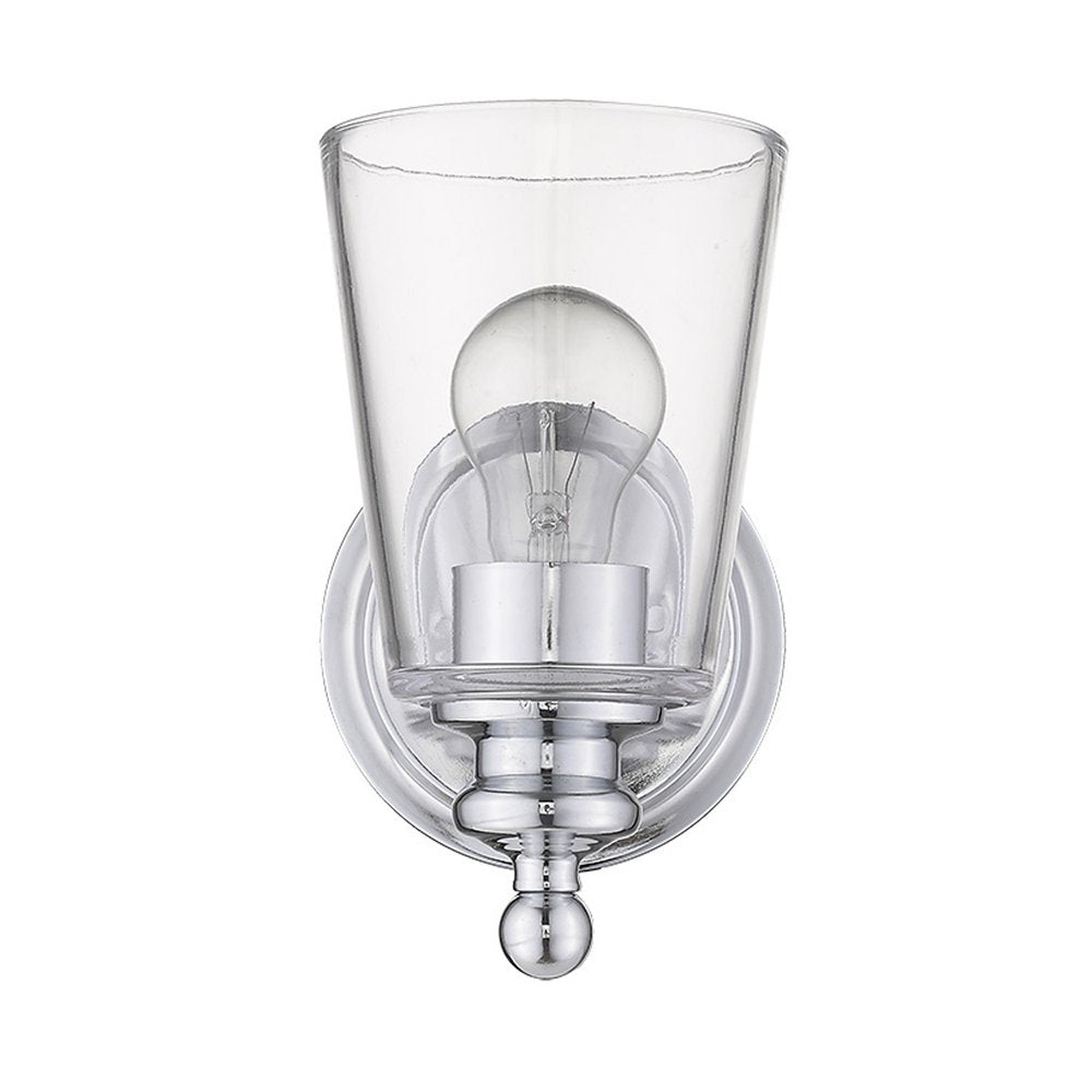 One Light Silver Glass Shade Wall Sconce HomeRoots