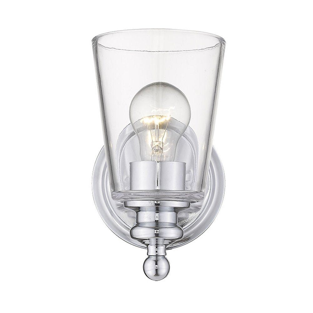 One Light Silver Glass Shade Wall Sconce — view 4