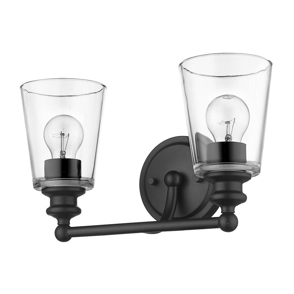 8" Black And Clear Metal Vanity Flush Mounted Sconce HomeRoots