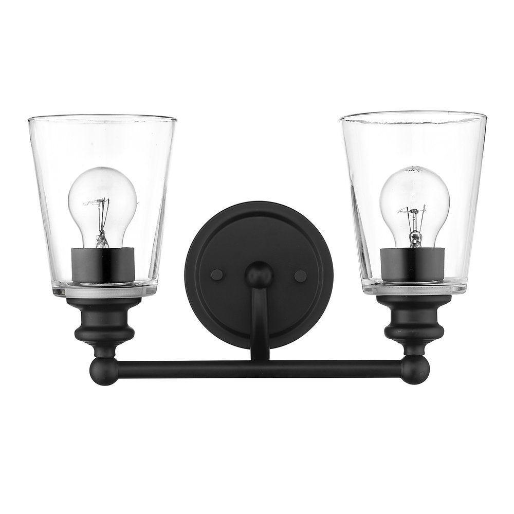 8" Black And Clear Metal Vanity Flush Mounted Sconce HomeRoots
