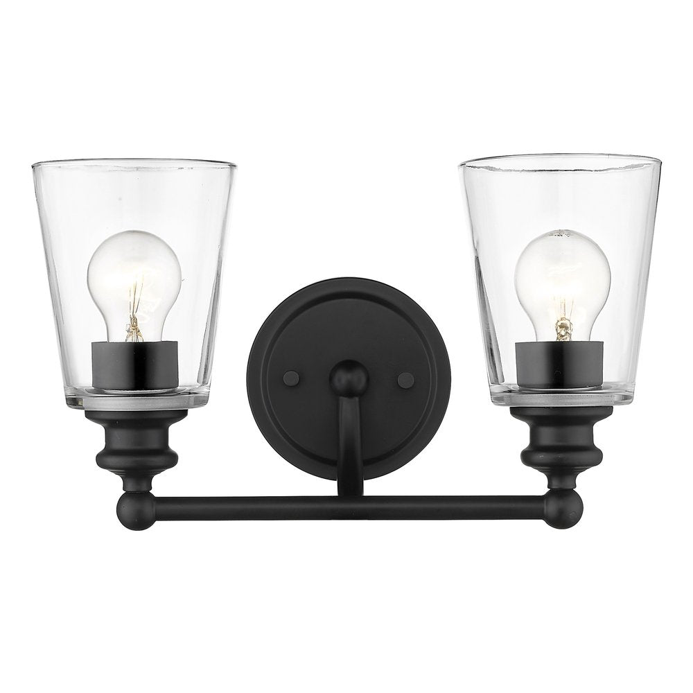 8" Black And Clear Metal Vanity Flush Mounted Sconce HomeRoots