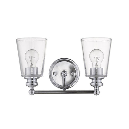 8" Silver And Clear Metal Vanity Flush Mounted Sconce HomeRoots