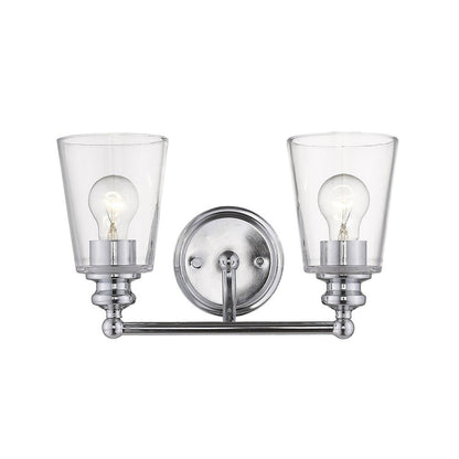 8" Silver And Clear Metal Vanity Flush Mounted Sconce HomeRoots