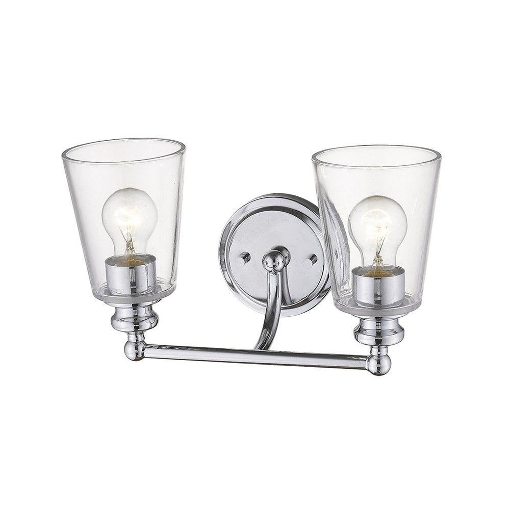 8" Silver And Clear Metal Vanity Flush Mounted Sconce HomeRoots