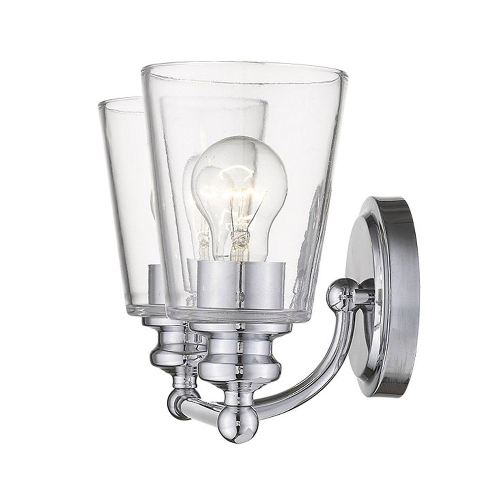 8" Silver And Clear Metal Vanity Flush Mounted Sconce HomeRoots