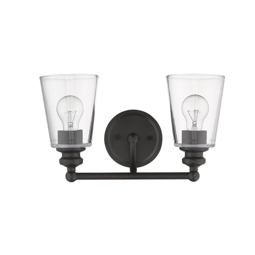 8" Black And Clear Metal Vanity Flush Mounted Sconce HomeRoots