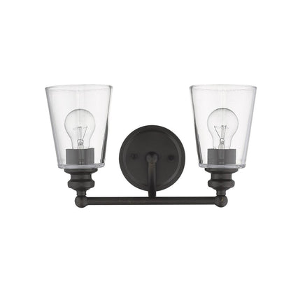 8" Black And Clear Metal Vanity Flush Mounted Sconce HomeRoots