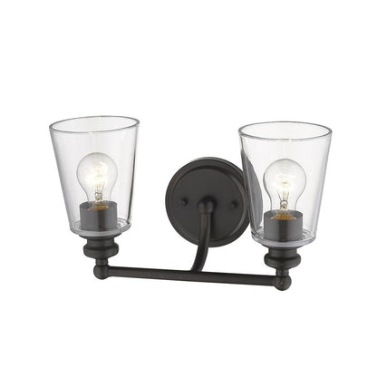8" Black And Clear Metal Vanity Flush Mounted Sconce HomeRoots
