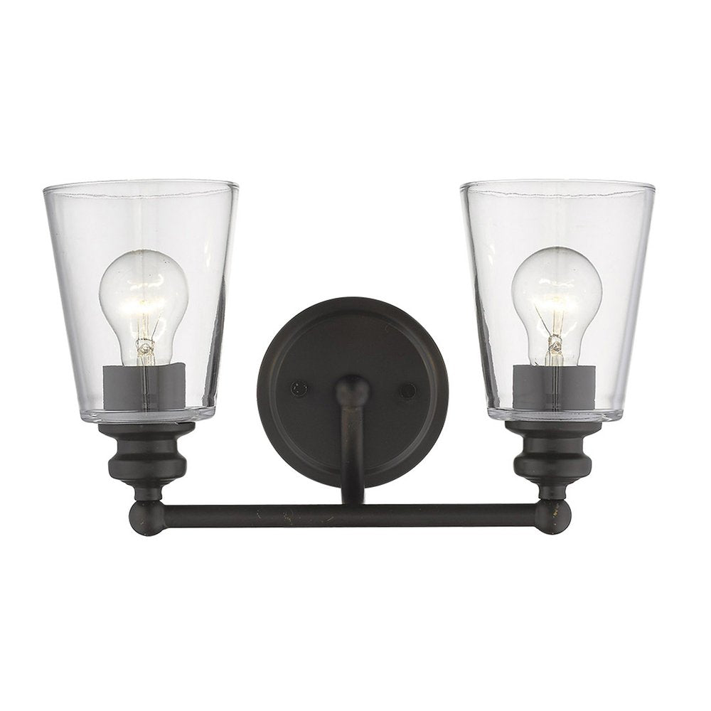 8" Black And Clear Metal Vanity Flush Mounted Sconce HomeRoots