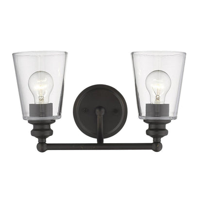 8" Black And Clear Metal Vanity Flush Mounted Sconce HomeRoots
