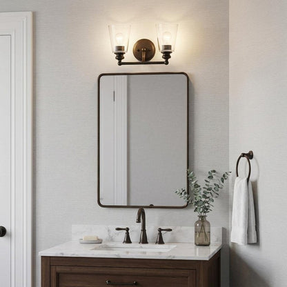 8" Black And Clear Metal Vanity Flush Mounted Sconce HomeRoots