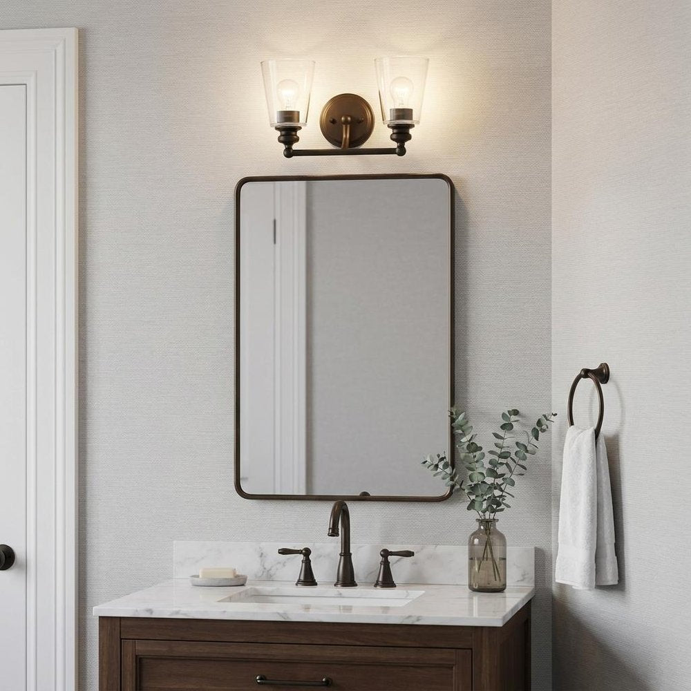 8" Black And Clear Metal Vanity Flush Mounted Sconce HomeRoots