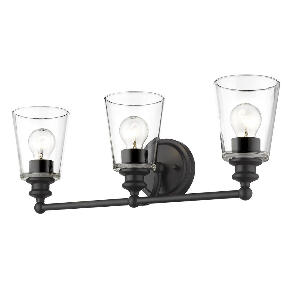 8" Black And Clear Metal Vanity Flush Mounted Sconce HomeRoots