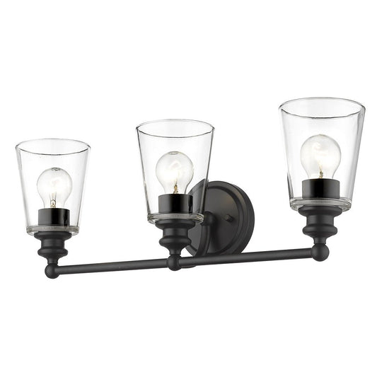 8" Black And Clear Metal Vanity Flush Mounted Sconce HomeRoots