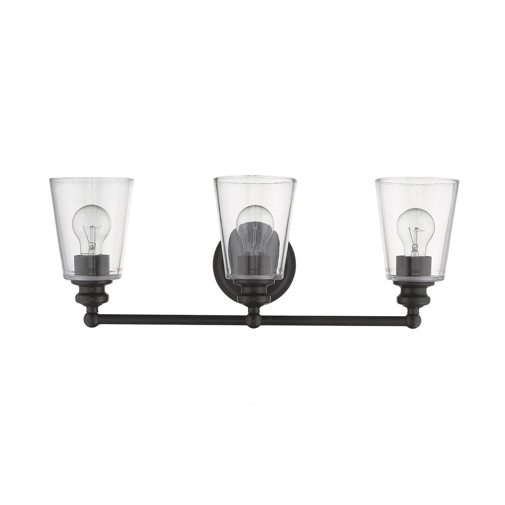 8" Clear And Antiqued Bronze Metal Vanity Flush Mounted Sconce HomeRoots